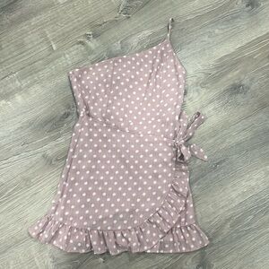 22second light pink one shoulder mini dress